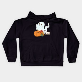 Halloween boooo cute ghost and pampkin Happy Halloween tpween2022 Kids Hoodie